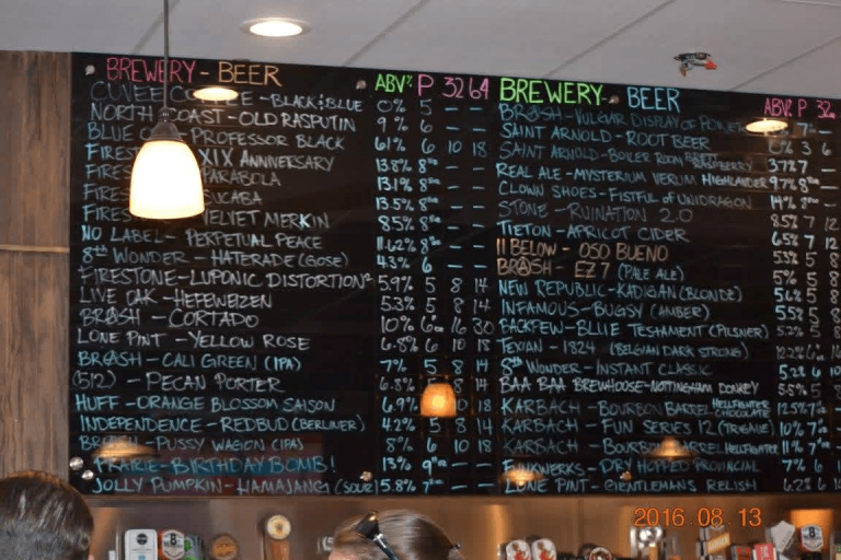 2ND ANNIVERSARY BEER LIST